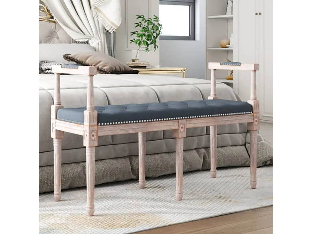 Banc Gris foncé 110x40x70 cm Velours