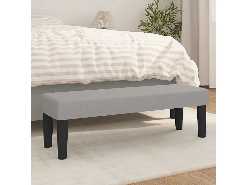 Banc Gris clair 100x30x30 cm Tissu