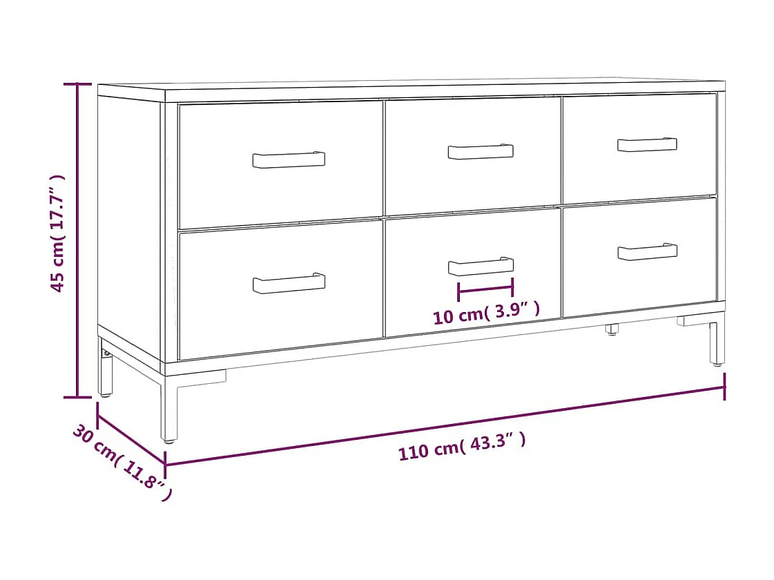 Armario de almacenaje madera maciza de pino marrón 110x30x45 cm