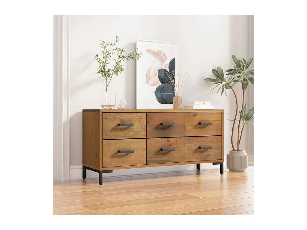 Armoire de rangement Marron 110x30x45 cm Bois de pin massif