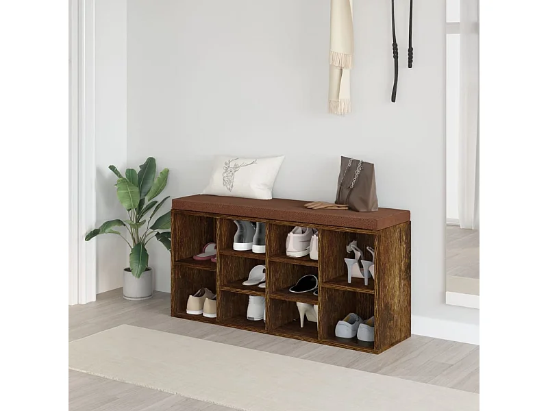 Scarpiera Rovere Fumo 103x30x48 cm in Legno Multistrato