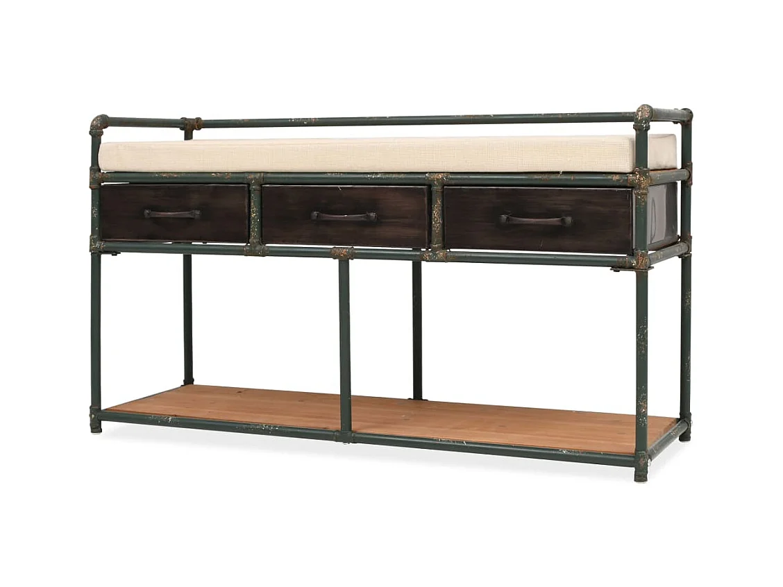 Banc de rangement avec coussin 107,5 x 34,5 x 59 cm