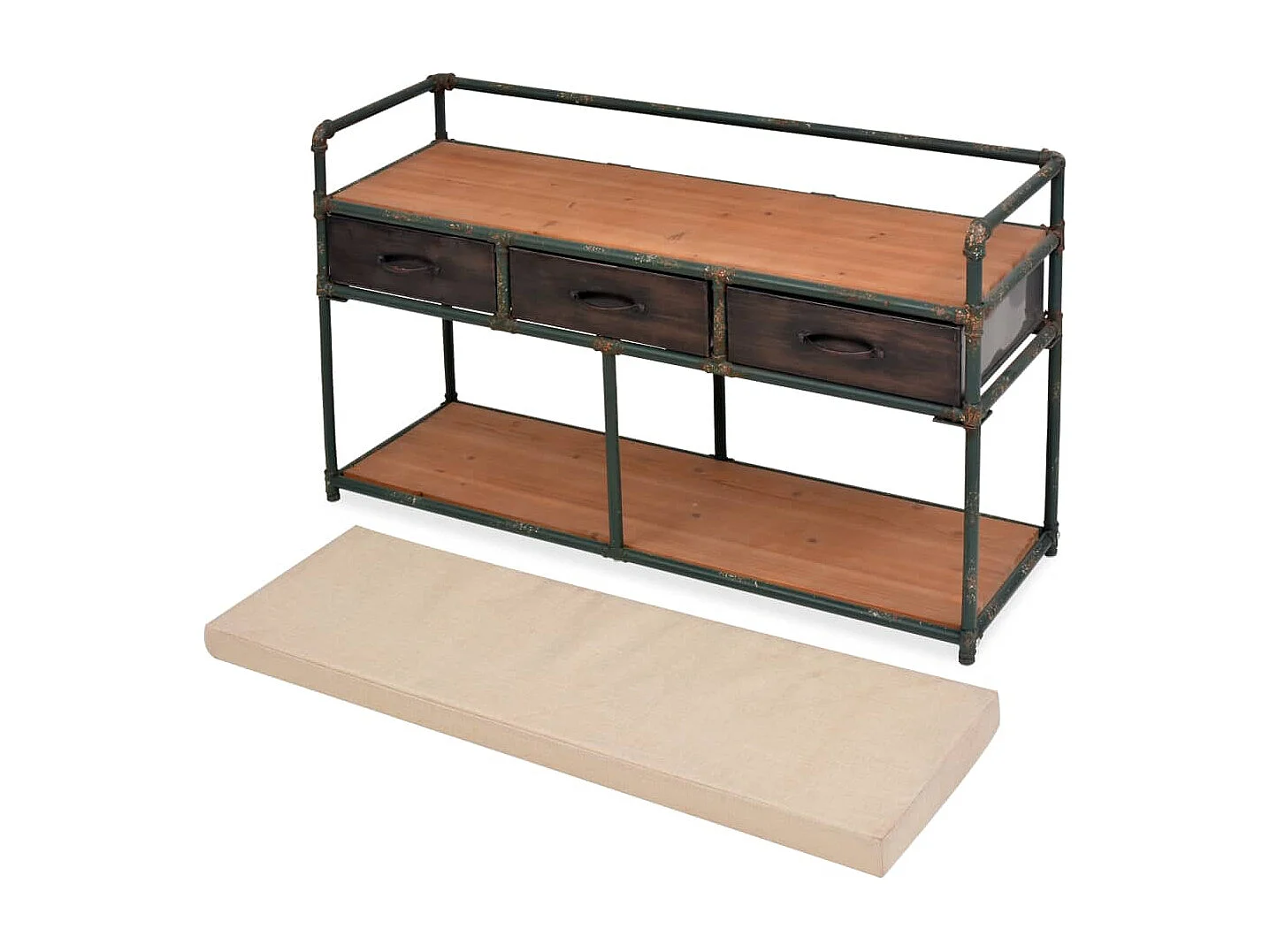 Banco de arrumação com almofadão 107,5x34,5x59 cm