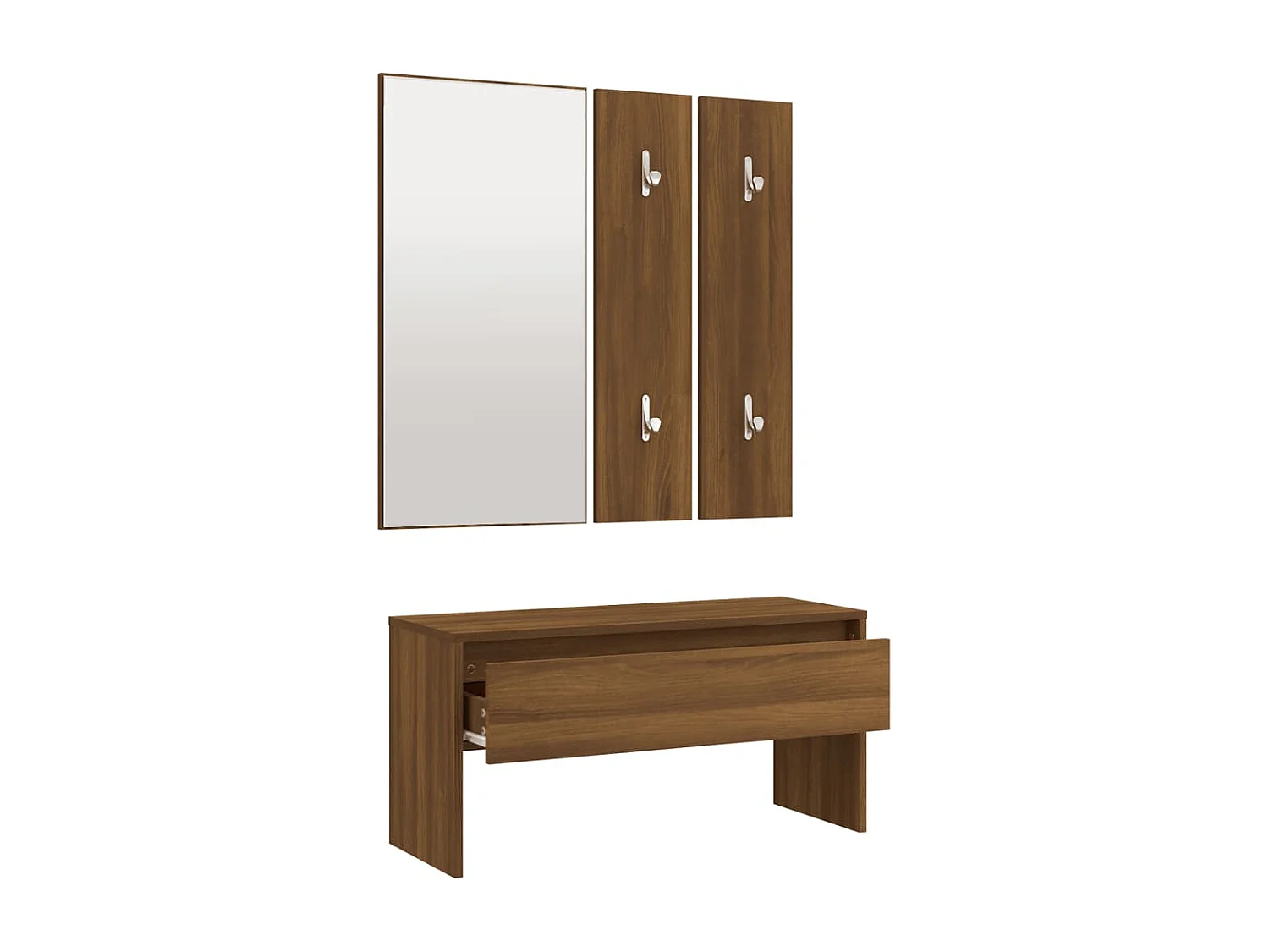 Set de muebles de recibidor madera contrachapada roble marrón