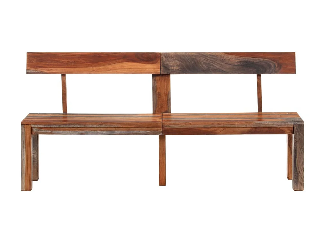 Banco com encosto 160 cm madeira de acácia maciça cinzento