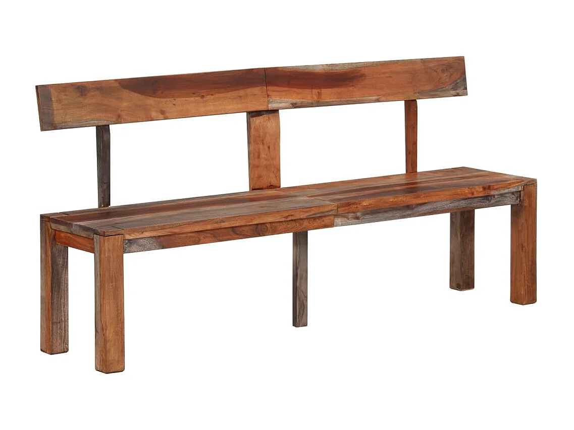 Banco com encosto 160 cm madeira de acácia maciça cinzento