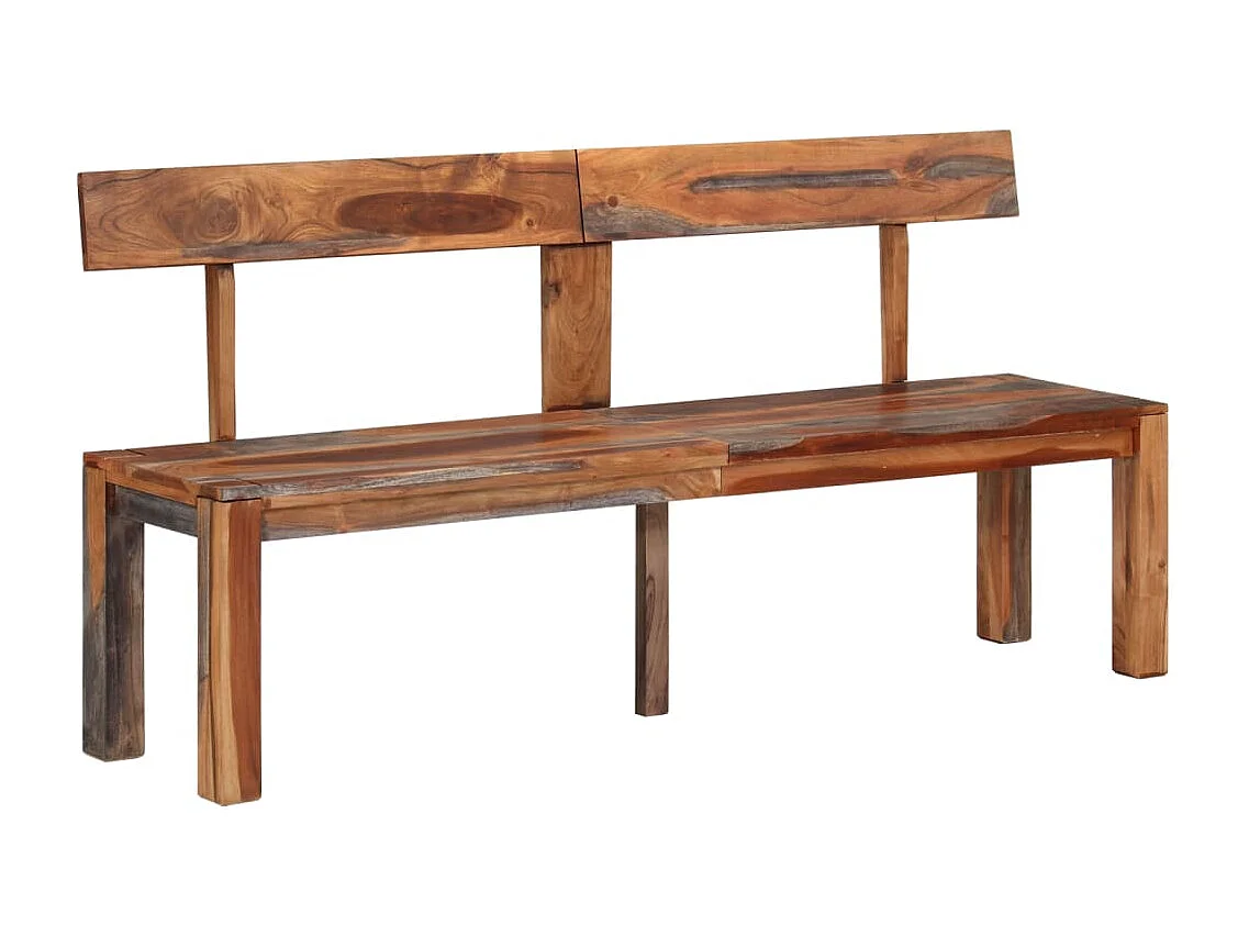 Banco com encosto 160 cm madeira de acácia maciça cinzento