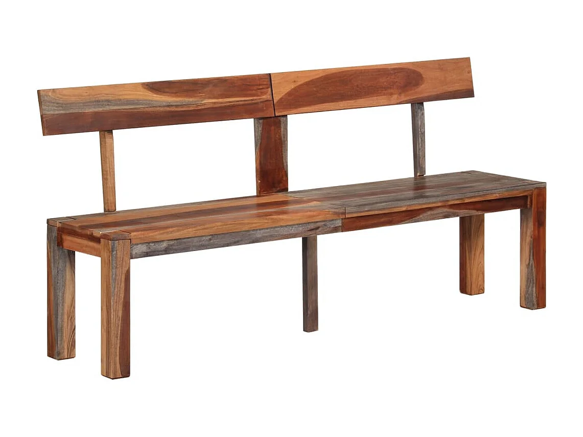 Banco com encosto 160 cm madeira de acácia maciça cinzento