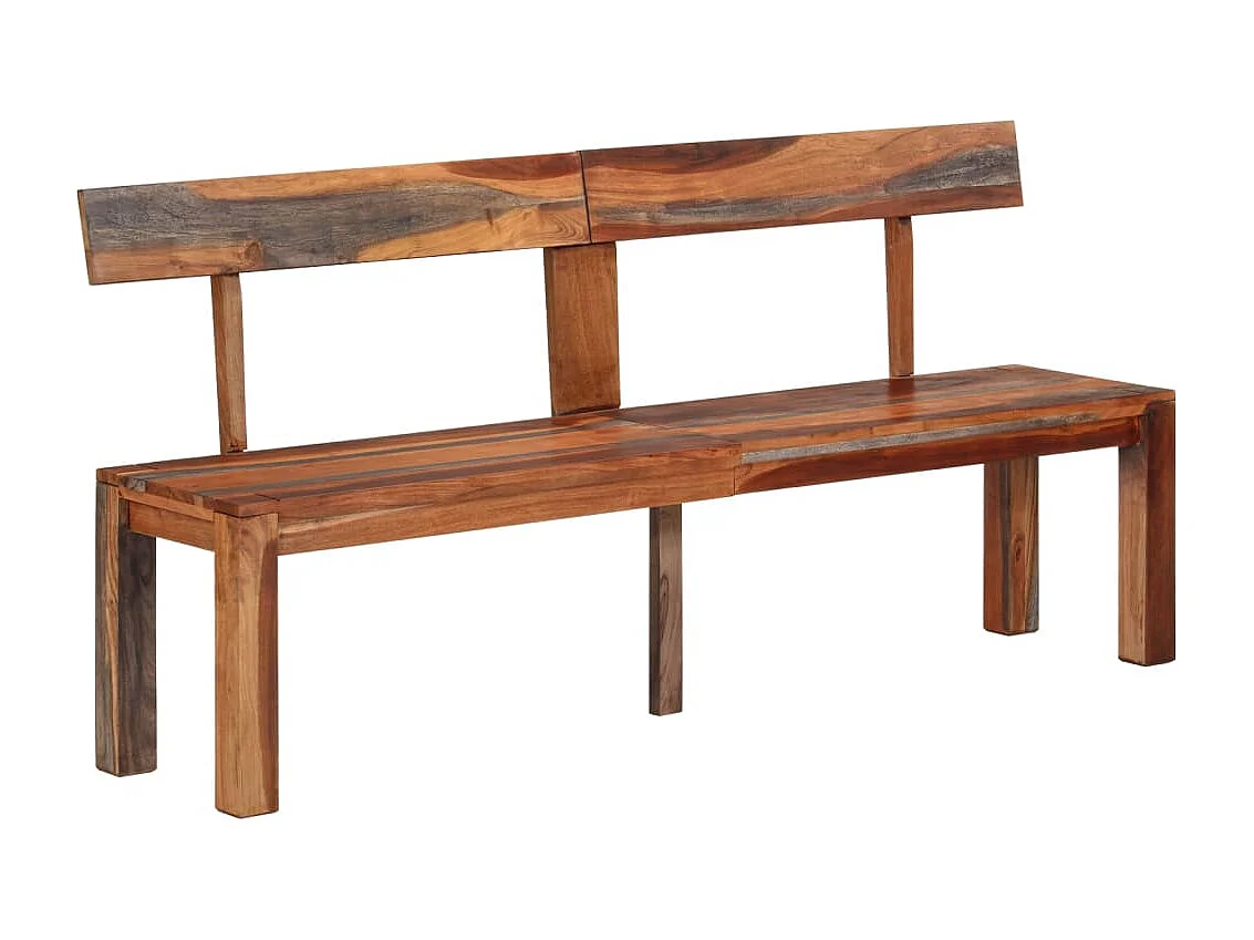 Banco com encosto 160 cm madeira de acácia maciça cinzento