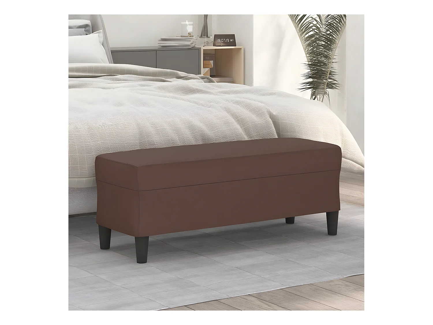 Banc Marron 100x35x41 cm Similicuir