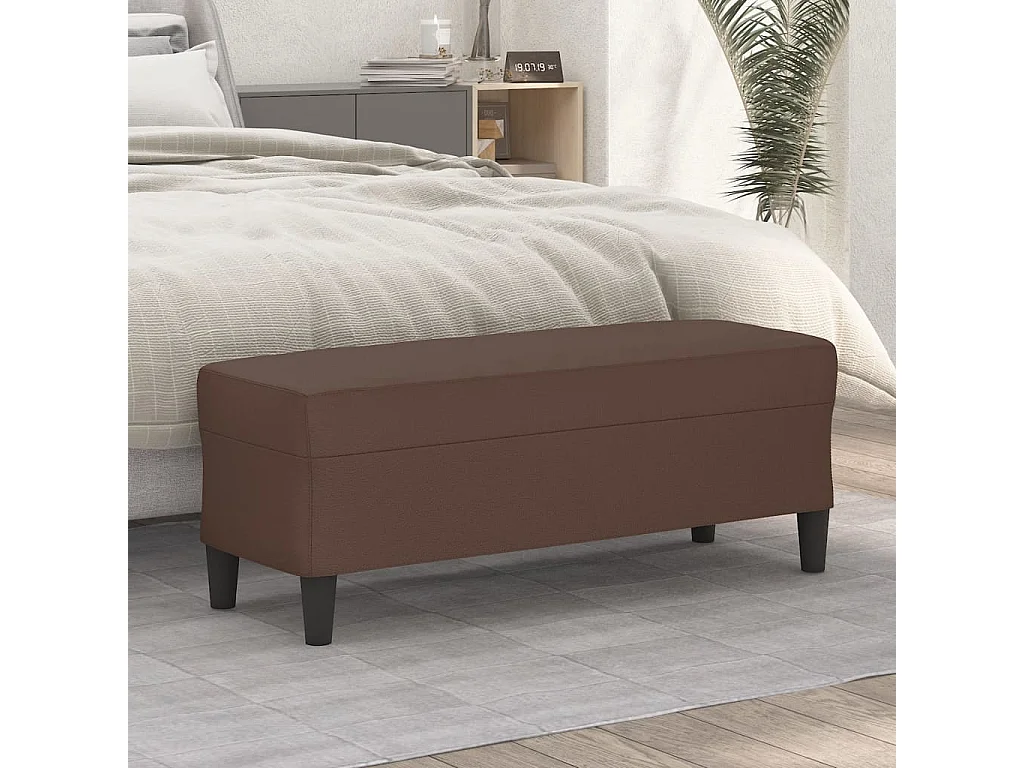 Bankje 100x35x41 cm kunstleer bruin