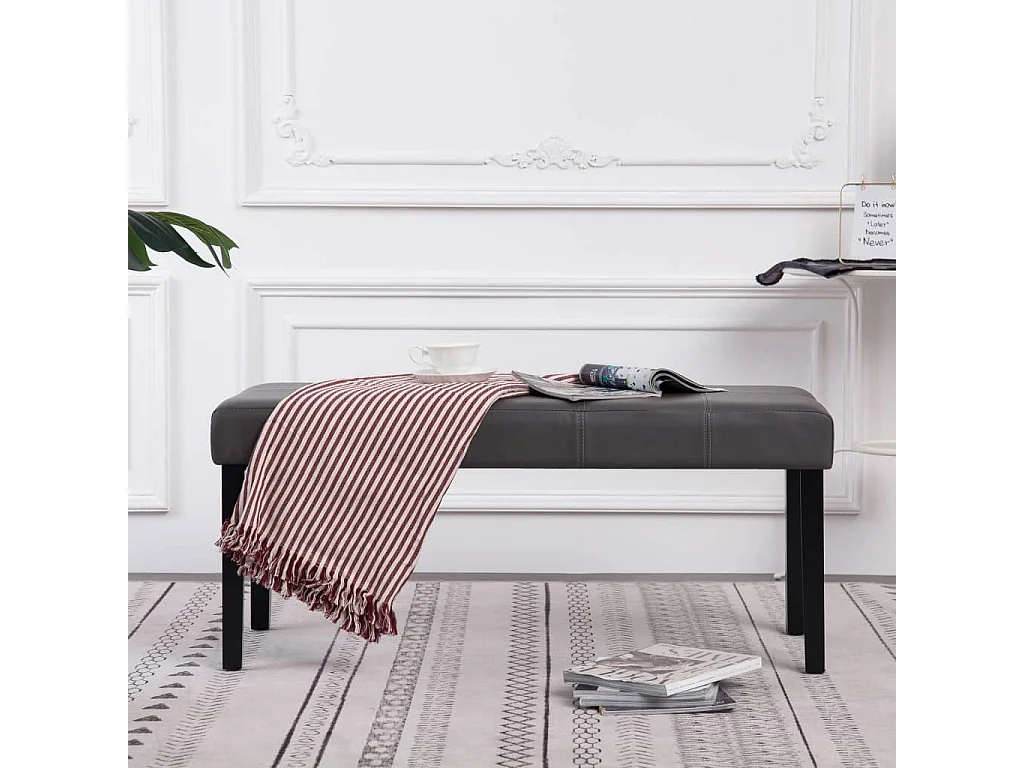 Sitzbank 106 cm Grau Kunstleder