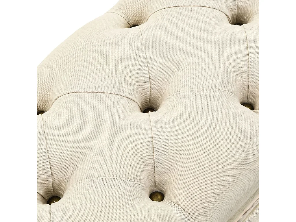 Panca Contenitore 110 cm Crema in Abete Massello e Tessuto