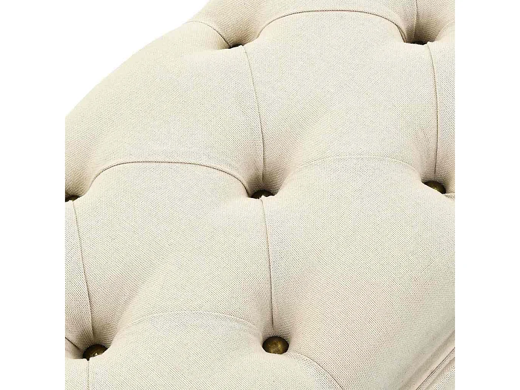 Panca Contenitore 110 cm Crema in Abete Massello e Tessuto
