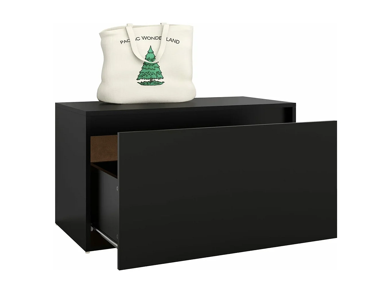 Halbankje 80x40x45 cm bewerkt hout zwart