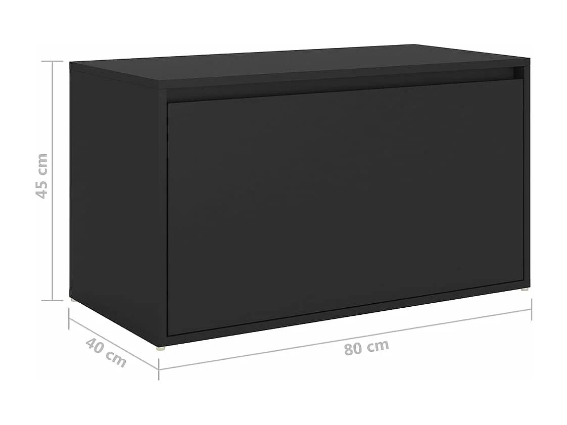 Banco de corredor 80x40x45 cm derivados de madeira preto