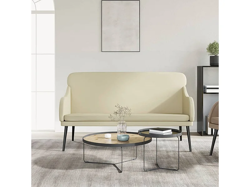 Banc Crème 110x76x80 cm Similicuir