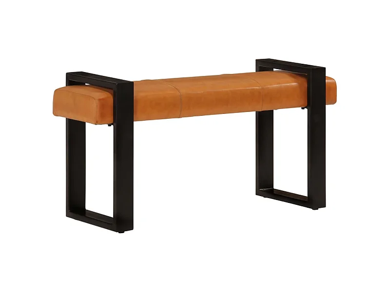 Panca Nera e Marrone 110 cm in Vera Pelle di Capra