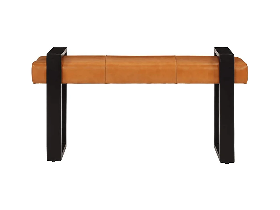 Panca Nera e Marrone 110 cm in Vera Pelle di Capra