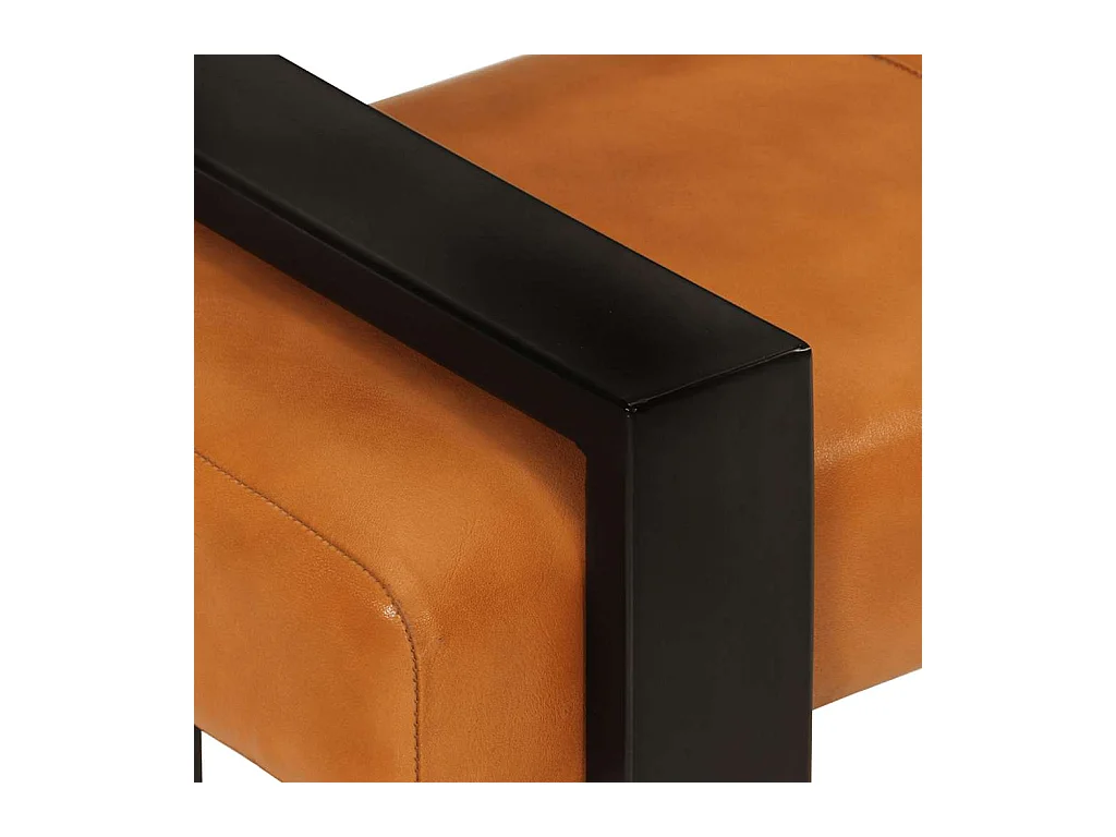 Panca Nera e Marrone 110 cm in Vera Pelle di Capra