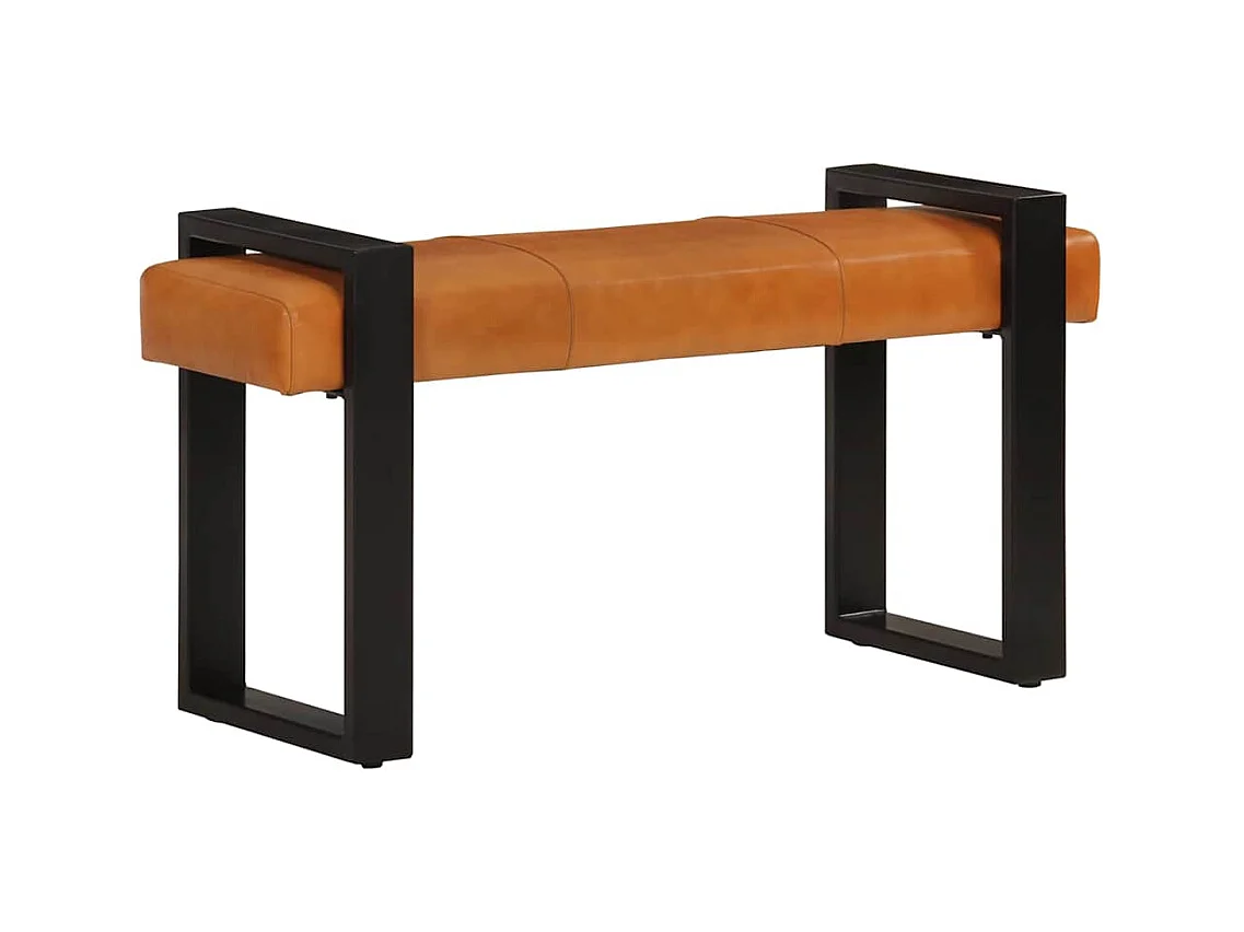 Panca Nera e Marrone 110 cm in Vera Pelle di Capra