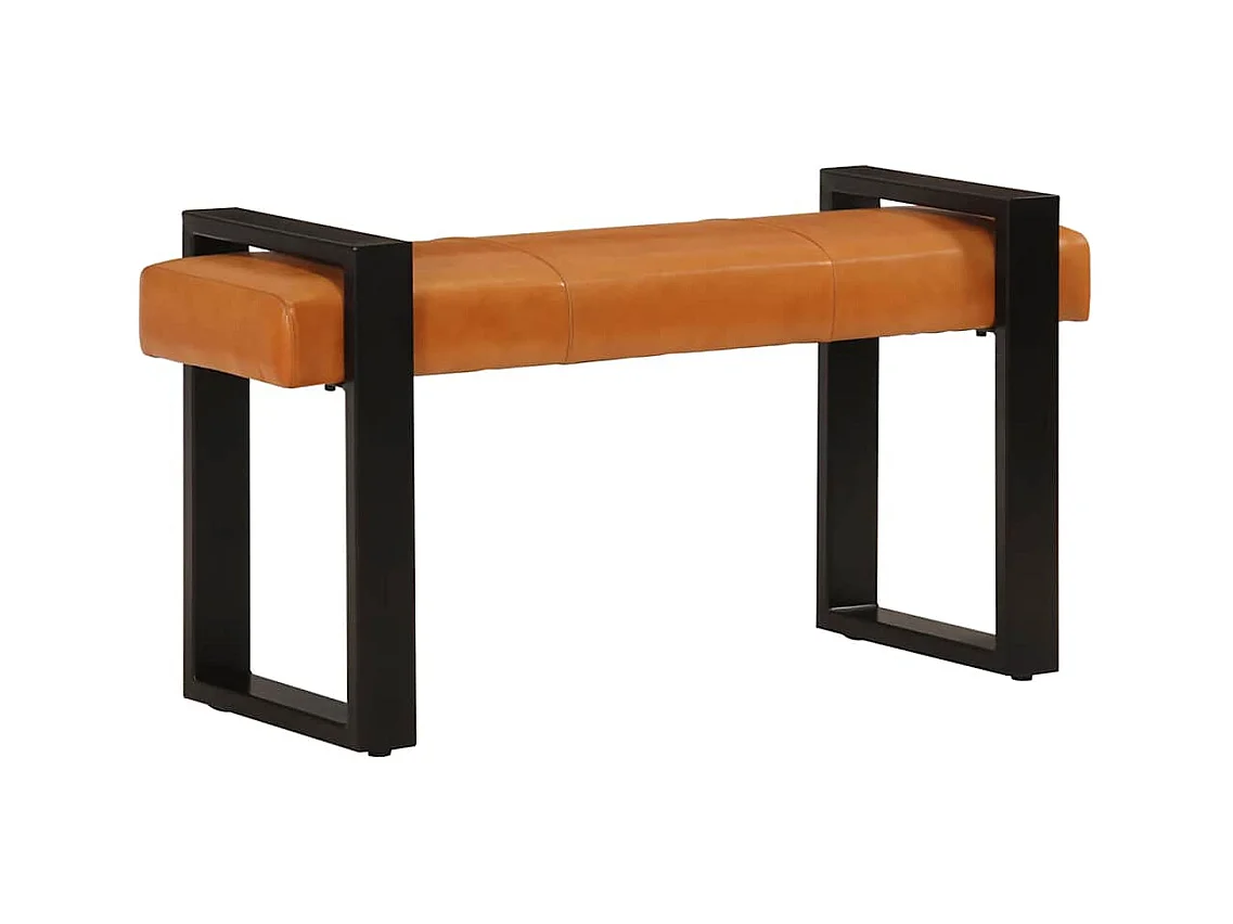 Panca Nera e Marrone 110 cm in Vera Pelle di Capra