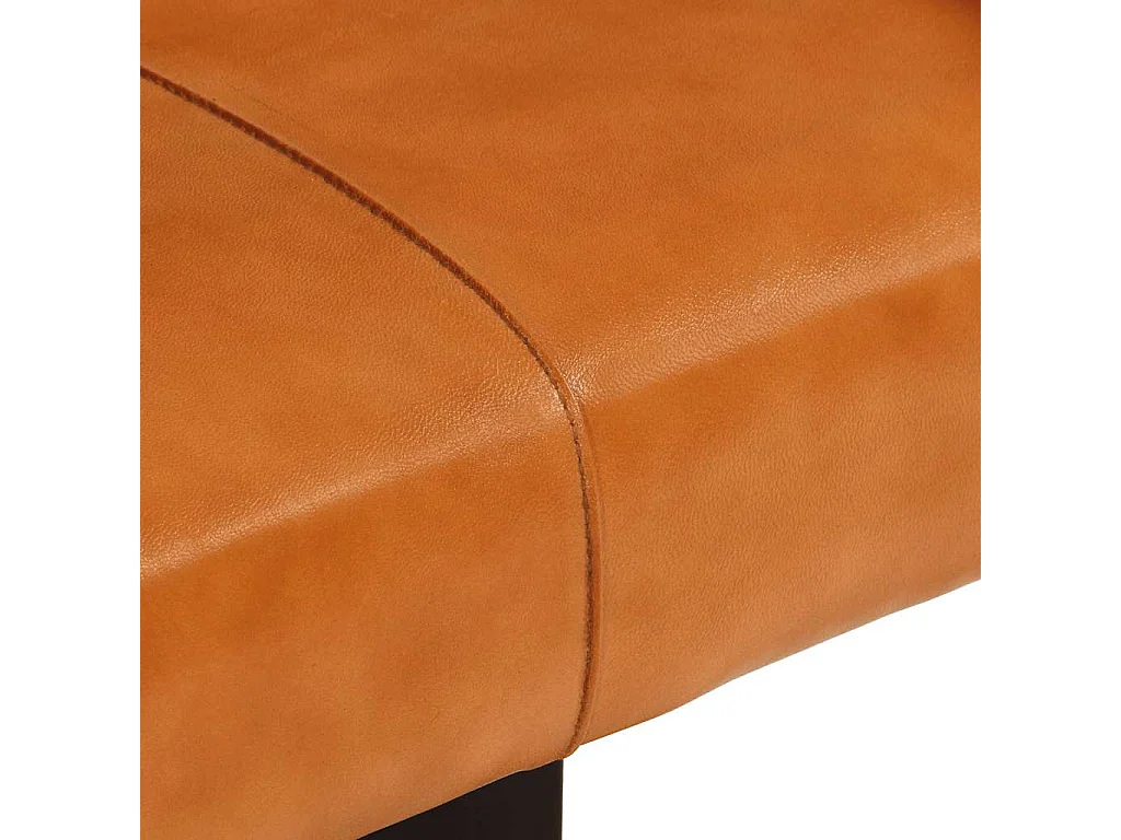 Sitzbank Schwarz und Braun 110 cm Echtes Ziegenleder