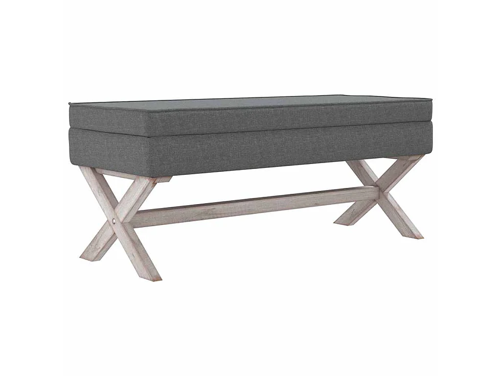Tabouret de rangement Gris foncé 110x45x49 cm Tissu