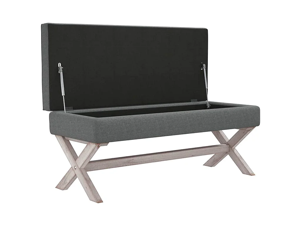 Tabouret de rangement Gris foncé 110x45x49 cm Tissu