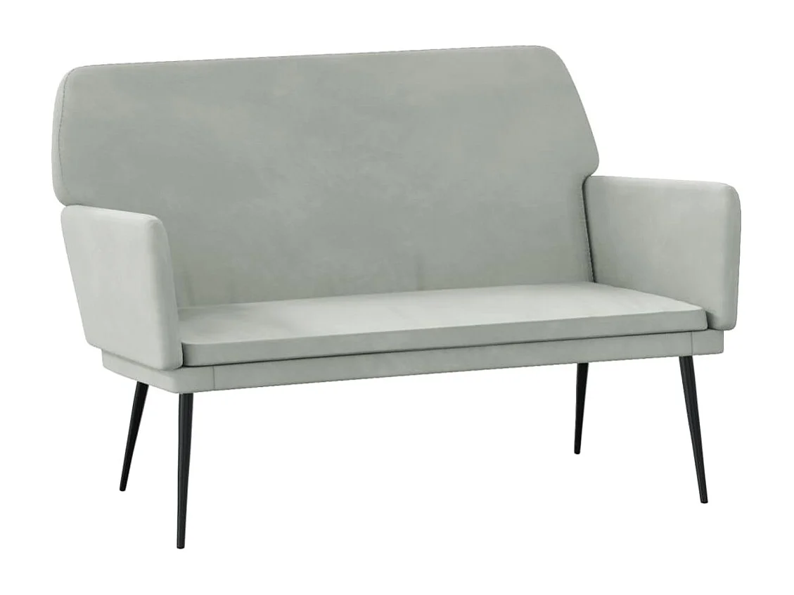 Sitzbank Hellgrau 108x79x79 cm Samt