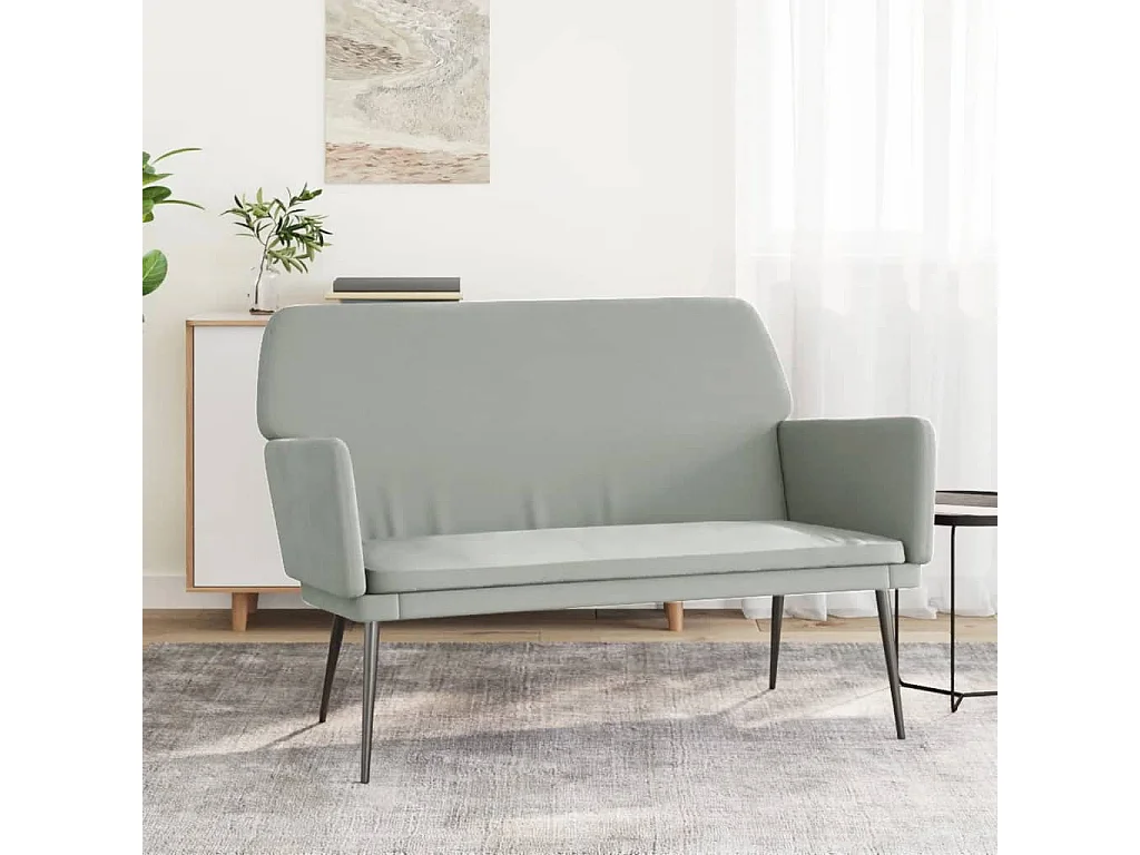 Panca Grigio Chiaro 108x79x79 cm in Velluto