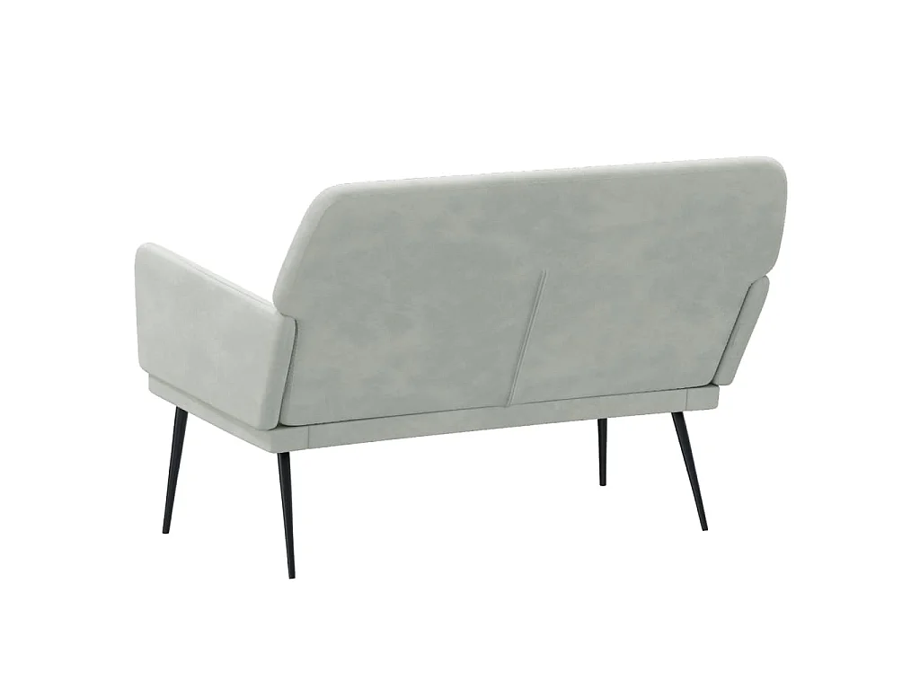 Bankje 108x79x79 cm fluweel lichtgrijs