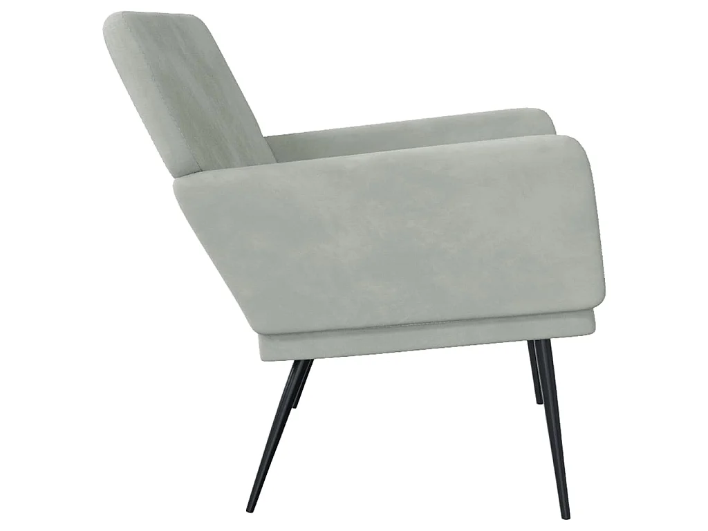 Bankje 108x79x79 cm fluweel lichtgrijs