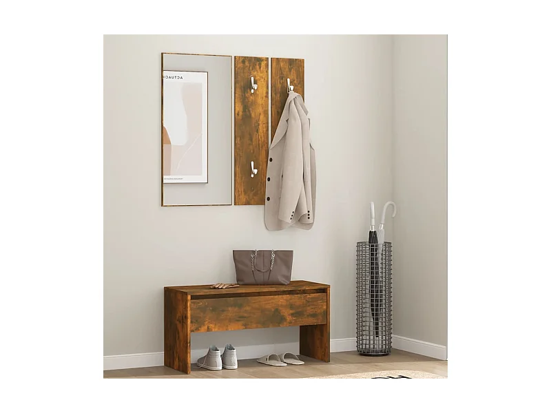Set de muebles de recibidor madera contrachapada roble ahumado