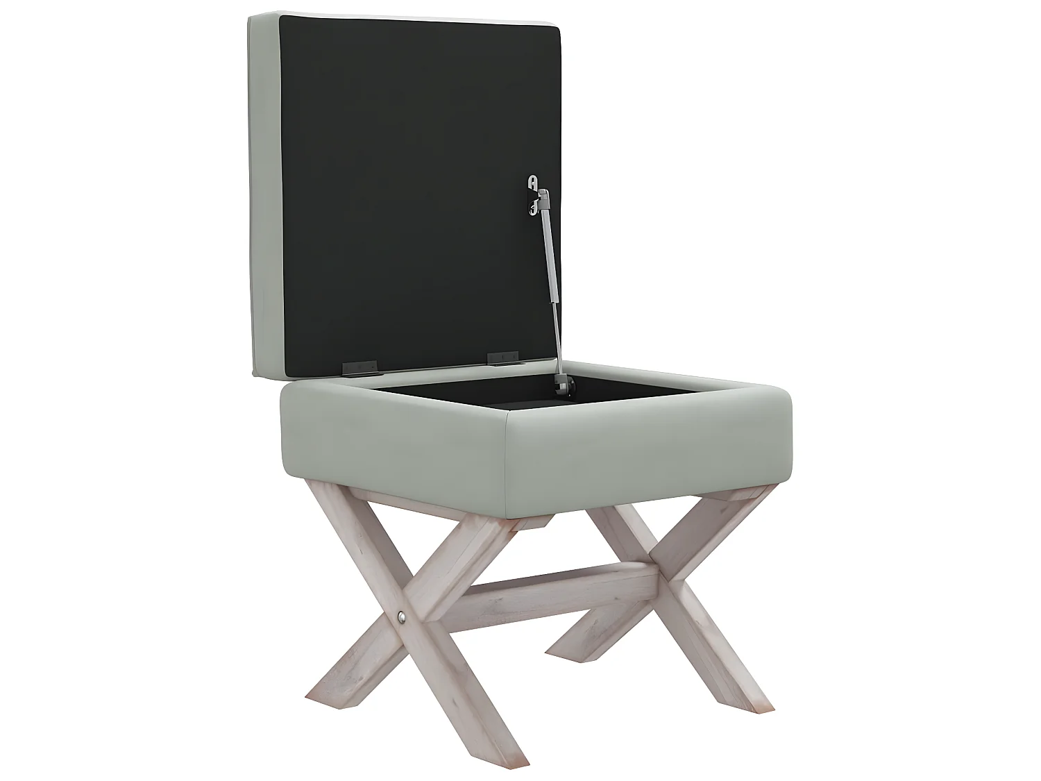 Banco de arrumação 45x45x49 cm veludo cinzento-claro