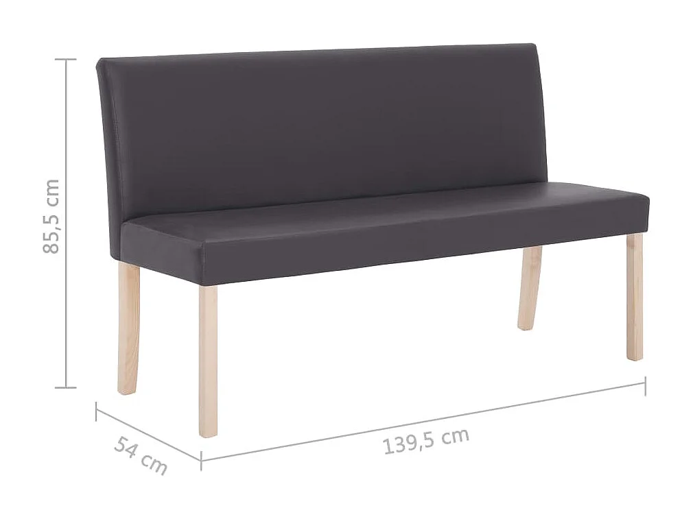 Sitzbank 139,5 cm Grau Kunstleder