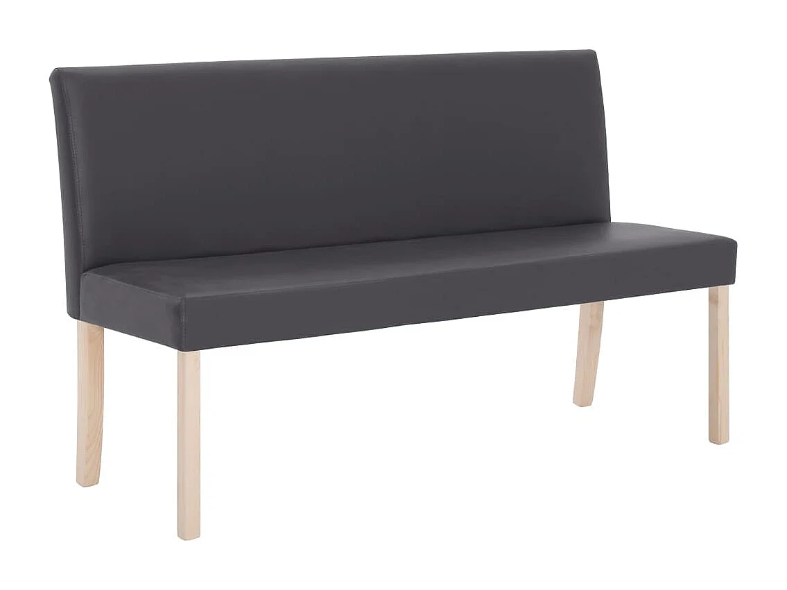 Banco 139,5 cm couro artificial cinzento