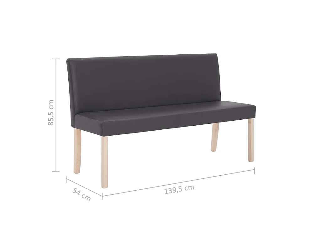 Sitzbank 139,5 cm Grau Kunstleder