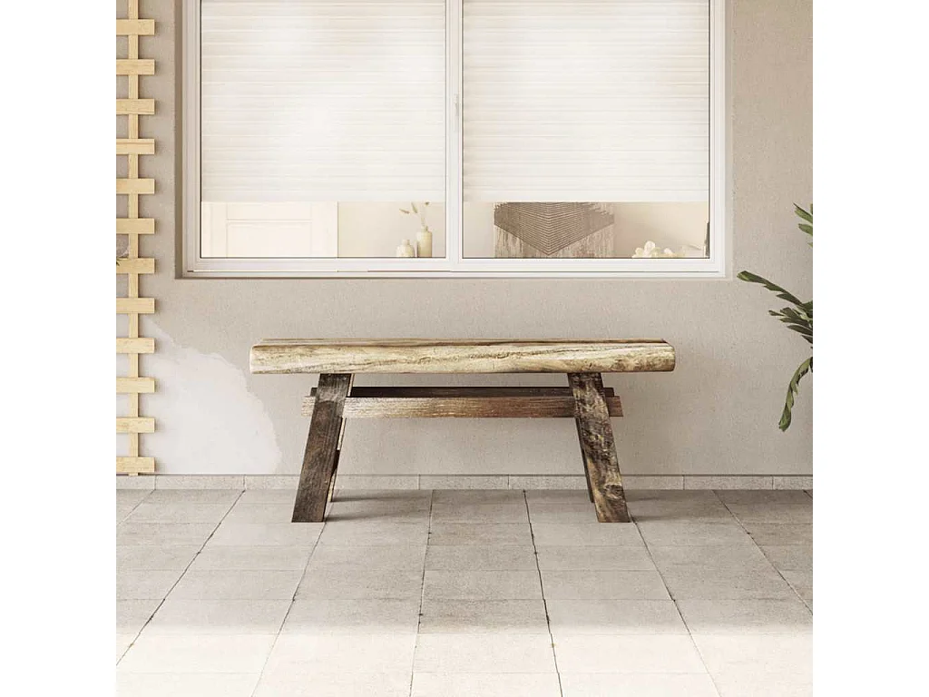 Panca Legno Massello Recupero Misto e Teak Massello 100x28x43cm