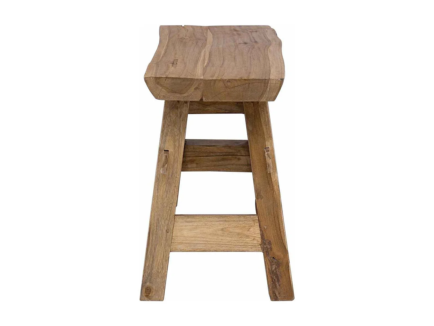 Panca Legno Massello Recupero Misto e Teak Massello 100x28x43cm