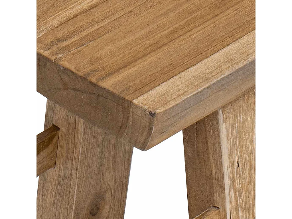 Panca Legno Massello Recupero Misto e Teak Massello 100x28x43cm