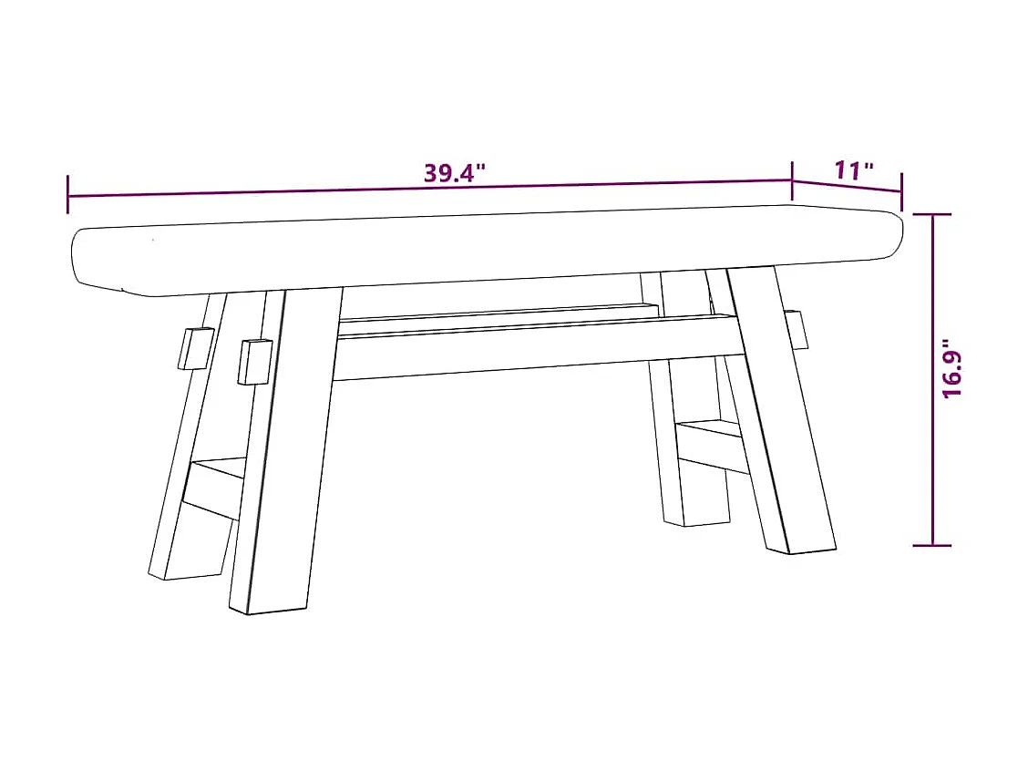 Panca Legno Massello Recupero Misto e Teak Massello 100x28x43cm