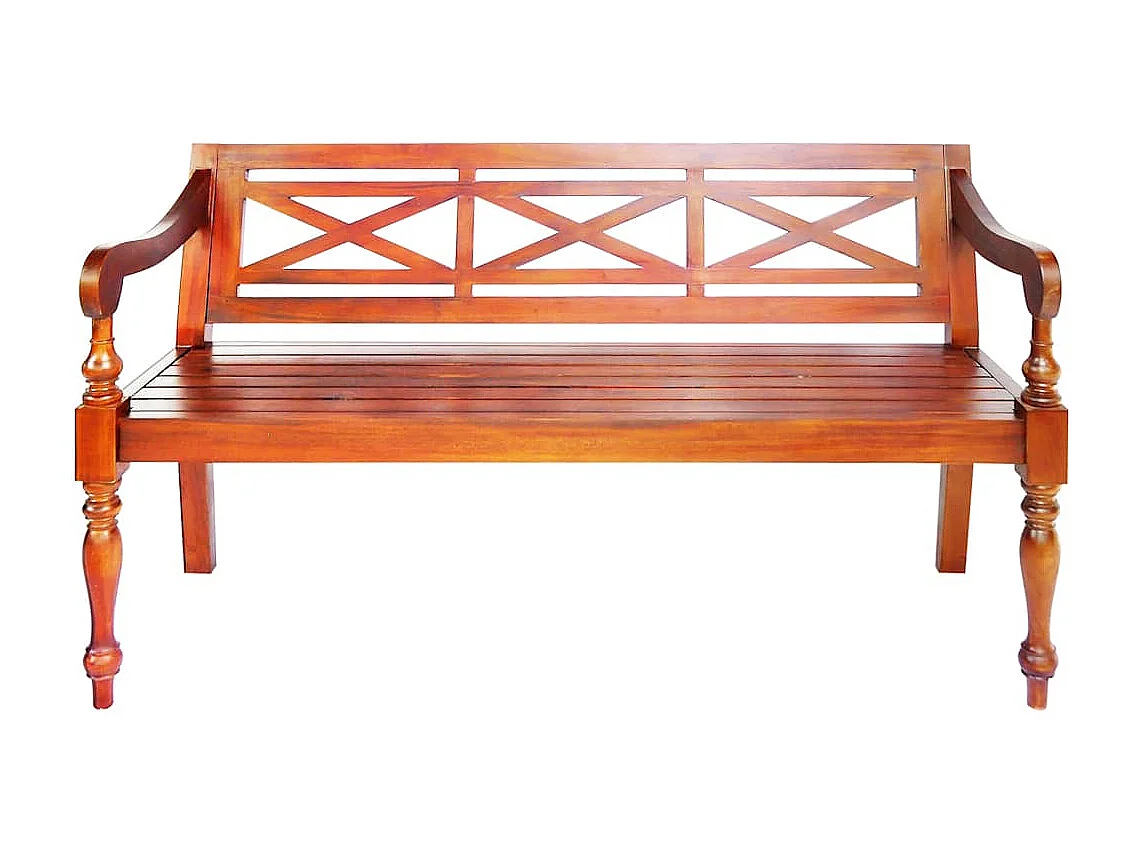 Banc Batavia 136 cm Bois d'acajou massif Marron foncé