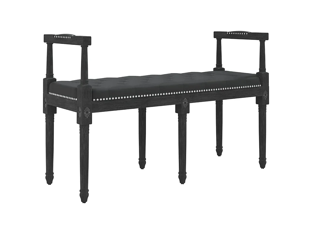 Banco de terciopelo negro 110x40x70 cm