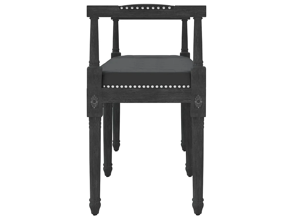 Banco de terciopelo negro 110x40x70 cm