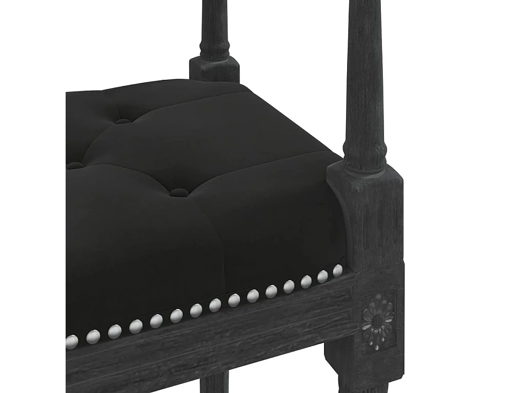 Banco de terciopelo negro 110x40x70 cm