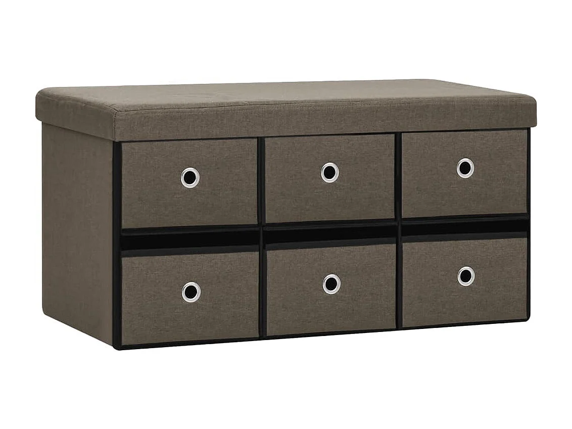 Banc de rangement pliable Marron 76x38x38 cm Faux lin