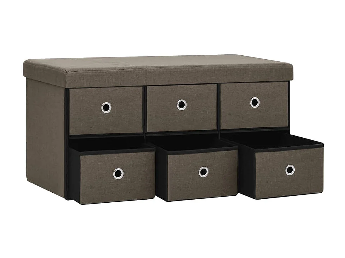 Banc de rangement pliable Marron 76x38x38 cm Faux lin