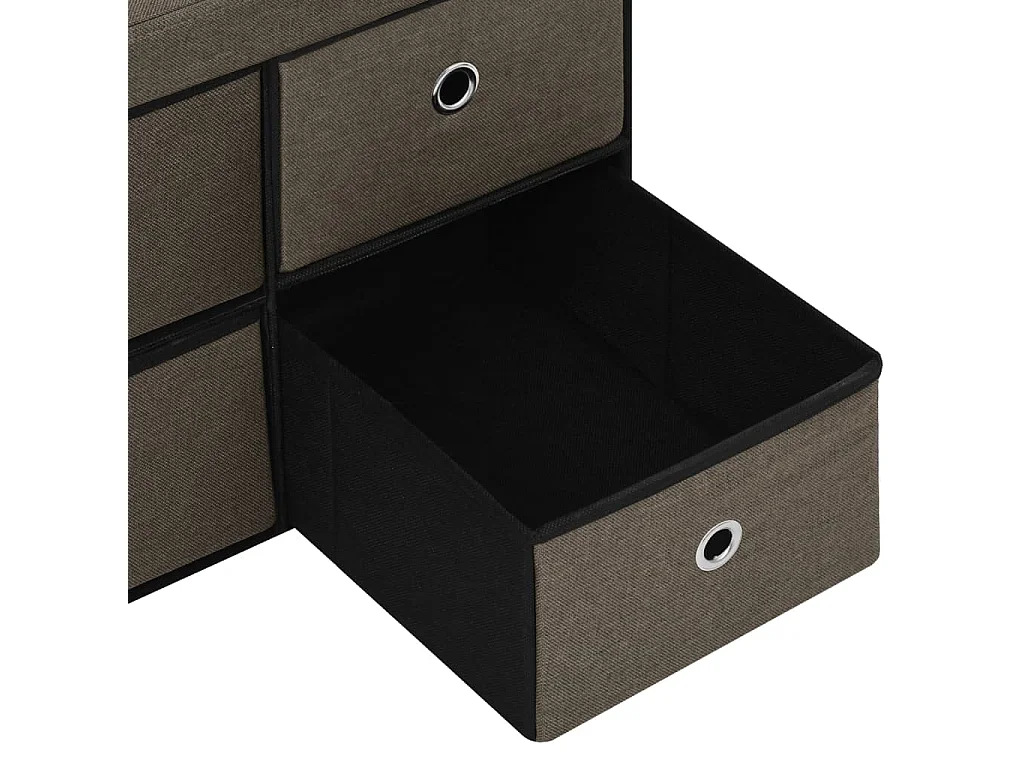 Banc de rangement pliable Marron 76x38x38 cm Faux lin