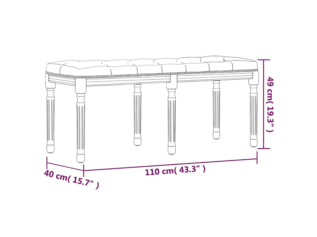 Sitzbank Dunkelgrau 110x40x49 cm Samt